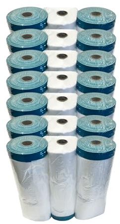 Handelskönig 21 x Gewebe-Masker 2700 mm x 16 m UV-Band Abklebeband Abdeckfolie Klebeband Folie Klebefolie UV stabil Folienklebeband Gewebeklebeband