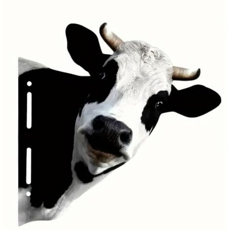 CCWORAN Vache en métal - Décorations de jardin en plein air - Animaux insolites - Décorations de clôture - Double face - Sculptures vives - Idées de décoration murale - Cadeau amusant pour arbre de