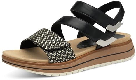 MARCO TOZZI Damen Sandalen flach mit Klettverschluss Bequem