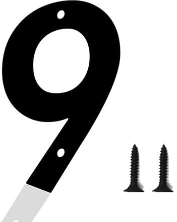 Hausnummern, Hausnummernschild, Hausnummer Schwarz, Metallbuchstaben, Briefkasten mit Hausnummer, Hausnummer Schild, Moderne Metallhausnummer für Häuser, Türen, Außenbereich(25.4cm, 9)