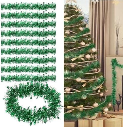 Künstliche Baum-Weihnachtsgirlande, Drahtbinder, Girlande für Weihnachtsbäume, Dekoration, Zuhause, Hochzeit, Party, Ornament, 2 m pro Stück