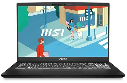 MSI Modern 15H AI 15.6 pulgadas portátil empresarial: Intel Core Ultra 9-185H, ARC Graphics, 32GB DDR5, 1TB NVMe SSD, Tipo-C, WiFi 6E, Win 11 Inicio: Negro clásico C1MG-027US