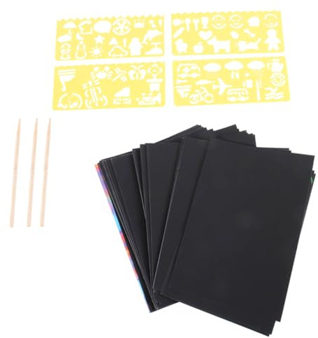 VICASKY Blätter Kratz-zeichenpapier Für Jungen Und Mädchen Kratzbild-malset Feines Polieren Entwickeln Der Vorstellungskraft