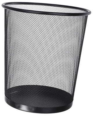 Yctze Contenedor de Basura Redondo Abierto de Malla Metálica Tr Can, Contenedor de Basura para el Hogar, Cocina, Habitación de Oficina, Contenedor Elegante y Funcional para una Fácil