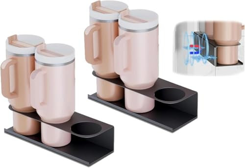 Magnetic Cup Holder for Fridge for Stanley Cup, Magnetic Water Bottle Holder, Magnetic Cup Storage Rack, Magnetic Cup Holder Heavy Duty, Water Bottle Tumbler Holder Shelf Organizer Refrigerator