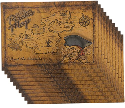 VICASKY Piraten Schatzkartenspielzeug Für Kinder 10 Stück Aus Papier Leichte Schatzsuche Requisiten Für Piratenparty Halloween Party
