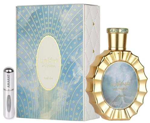 Victoria Eau de Parfum, 100 ml, arabischer Duft, Uni, lange Lebensdauer, inkl. nachfüllbarem Zerstäuber, 5 ml, Zitrus- und Blumenduft, mit Noten von Zitrone, Neroli und Vanille (Victoria)