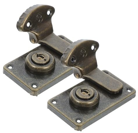 HOUDERCO 2Stücke Antikes Kofferschloss Vintage Schlossriegel für Gepäck Koffer und Schmuckkästen Dekorative Bronze-haspe mit Sicherem Verschluss Vielseitig Einsetzbar und Leicht zu Bedienen