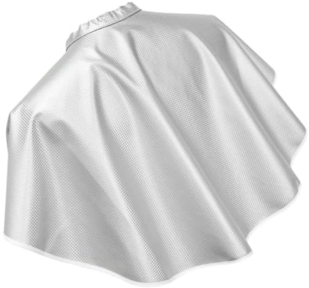 CIYODO Schürze für Friseure aus Weißem Leder Schützender Haarschneide Cape mit Einfachem Faltmechanismus für Salon und Barbier Minimalistisches Design für Erwachsene