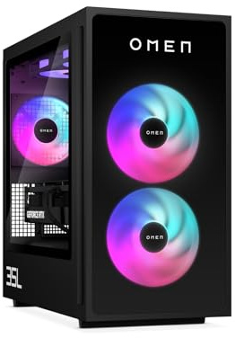 HP Omen 35L Gaming Desktop, AMD Ryzen 7 8700F, RTX 5070, 16GB RAM, 1TB SSD | Windows 11 Gaming PC für Gaming & Streaming, OMEN Gaming Hub, Wi-Fi 6E, werkzeuglos aufrüstbar, Shadow Black