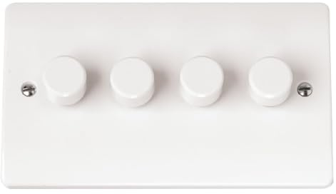 4 Gang White Dimmer Switch 2Way 250Watt **NOT FOR LED**