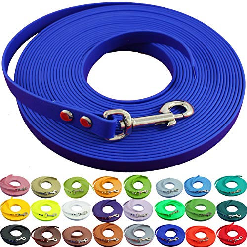 bio-leine Schleppleine 12mm aus Biothane - 5,0 m in Dunkelblau I Hundeleine ohne Handschlaufe für kleine und große Hunde - Wasserabweisende Leine