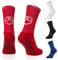 PremSox Football Grip Socks Non Slip Sports Sock featuring Anti-Skid Rubber Pads inside and out Low Mid-Calf Non Slip Cushion Crew Team for Running, Rugby, Basketball, Fitness Red UK 6 to 11