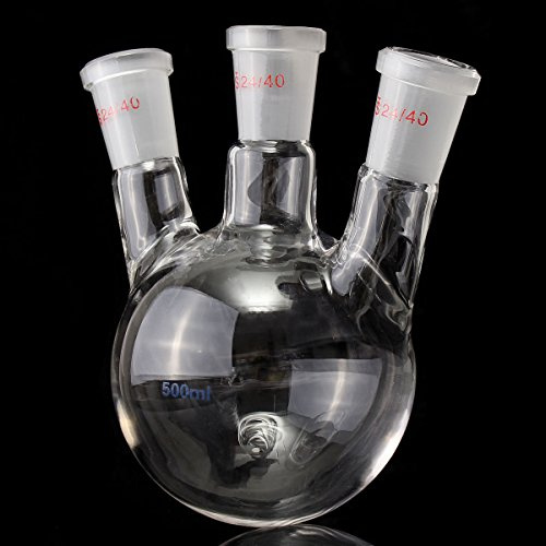 EsportsMJJ 24/40 500ml 3 Neck Round Bottom Flask Bottle Lab Glassware Borosilicate