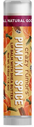 Crazy Rumors Pumpkin Spice Soothing Lip Balm Stick for Dry Lips, Limited Edition Halloween (100% Natural and Vegan)