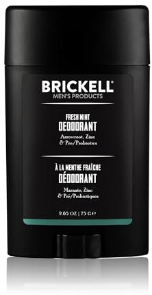 Brickell Men's Products Natural Deodorant For Men, Natural and Organic, Aluminum, Alcohol, and Baking Soda Free, 78mL (Fresh Mint)