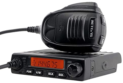 Retevis RT98 Mini Mobile Transceiver 199 Kanäle CTCSS/DCS DTMF Mini Mobile Radio mit Mikrofon (schwarz)