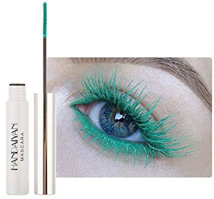 Allbestaye Bunt Wimperntusche Wasserfest Feiner Pinsel Grün Schwarz Weiß Wimpern Long-lasting
