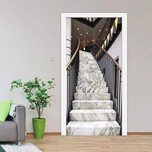 Türaufkleber Tapete Rolltreppe Treppenhaus Tür Aufkleber