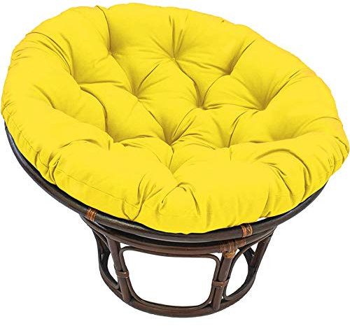 Papasan-Kissen, Papasansessel Kissen, Papasan-Sitzkissen, Wasserdicht Papasan Stuhlkissen, Stuhlkissen Für Innen Balkon Draus Schaukelstuhlkissen im Freien,Gelb,110x110cm