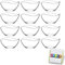 12 Stück Glasschalen im Set, Design Snack Schalen Frühstück oder Party, Vorspeise Glasschale, Dessertschale, Knabberschale aus Glas, 300ml Gläser, Müsli Glasschüsseln (Vira)