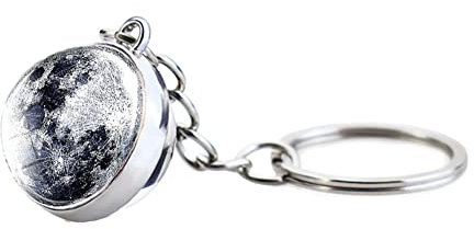 ShiQiao Spl Porte-clés avec pendentif planète pour homme et femme, meilleur ami, cadeau de Noël, d'anniversaire pour enfants, garçons et filles, porte-clés globe phosphorescent, Moon, S