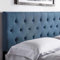 LUCID Gepolstertes Kopfteil – Bett 140 cm – Höhenverstellbar von 85 bis 115 cm, Rauten-Steppung, Cobalt / Dunkelblau
