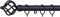 A.Unique Home Twisted Metal Extendable Curtain Pole with Rings and Fittings, In a Variety of Colours and Sizes (25/28mm)(Matte Black, 70cm - 120cm, 28 to 47 Approx)