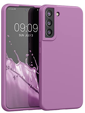 kwmobile Handyhülle für Samsung Galaxy S22 Plus Hülle - Case Silikon - Kabelloses Laden - Schutzhülle Cover in Orchidee Violett