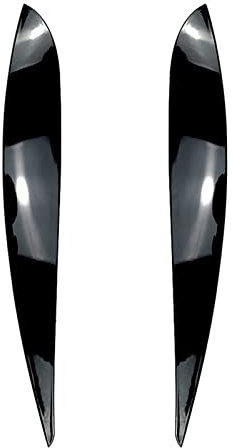 McKona 2 Teile/Satz Glanz Schwarz Auto Scheinwerfer Augenlider Augenbrauen Für VW Für Polo MK4 9N 9N3 2005 2006 2007 2008 2009 (Color : Gloss Black)