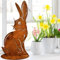 Terma Stahldesign Rost Osterhase XXL 50 cm Handmade Germany Osterdeko für draußen und drinnen Gartendeko Frühling Rost Metall Deko Ostern Hase