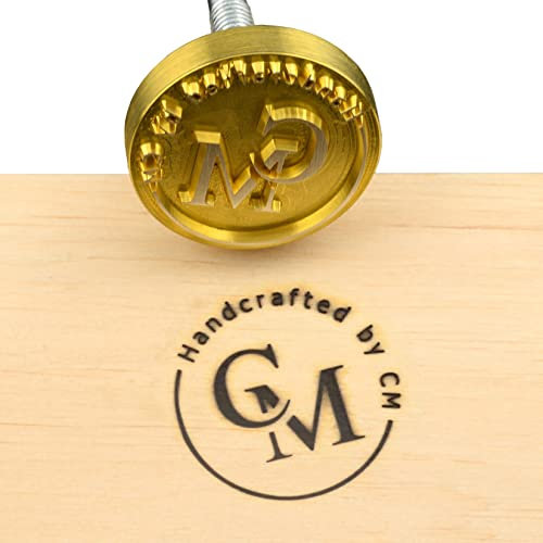 AIMOADO Benutzerdefinierte Branding Eisen für Holz Personalisierte Stempel Brennen Werkzeuge für Holzbearbeitung Lieferungen mit Multi Griff Optionen (6.3x6.3cm)