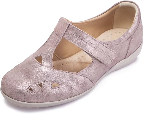 Cosyfeet Hayley - Gold Shimmer - 7½ - 6E Width - Extra Wide Women's Shoes