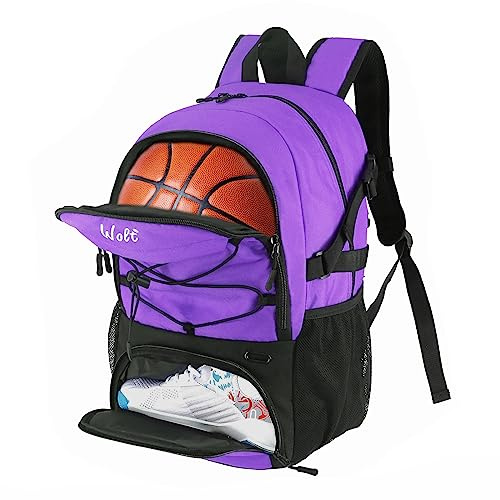 WOLT Fußballtasche Mit Gepäckträger Basketballrucksack Mit Ballhalter Sportrucksack Mit Wasserflaschentasche