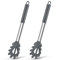 Joyfair Spaghetti Spoon, 2-Piece Silicone Pasta Spoon Set, Heat Resistant 33 cm Pasta Ladle with Stainless Steel Handle, Pasta Tongs for Pasta/Spaghetti/Cooking/Baking, Dishwasher Safe - Grey