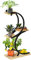 Outsunny 4-Etagen Pflanzenständer, S-Förmig Blumenständer für Innen Außen, 91cm hoch Pflanzenregal aus Metall Holz, Blumenregal, Blumentopfständer für Wohnzimmer, Garten Balkon, Schwarz