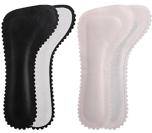 Firtink 2 Pair Memory Foam Insoles Breathable Self Adhesive Insoles Leather High Heel Insoles Sweat Absorbing Shoe Insoles Comfort Cushioning Shoe Inserts for Women Girls