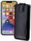 Suncase ECHT Ledertasche Leder Etui *Slim-Edition* kompatibel mit iPhone 15 Pro (6,1 Zoll) Hülle (mit Rückzugsfunktion und Magnetverschluss) in schwarz