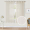 CUCRAF Leinen Voile Vorhänge mit Ösen Gardine für Schlafzimmer Wohnzimmer, Leinenfarbe, H160 x B140cm 2er Set