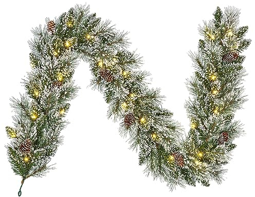 Black Box Trees Vandans Weihnachtsgirlande mit LED Beleuchtung L180cm Frostgrün