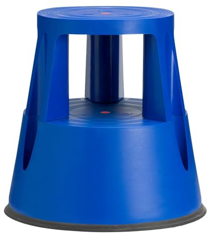 IVOL Taburete estable con pie de elefante, plástico, 41 cm de altura, 150 kg de carga, color azul