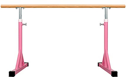 Ballettstange aus Holz, professionelle Tanz-Ballettstange, verstellbare Fitness-Übungs-Stretching-Ballettstange für zu Hause (Rosa 1,5 m)