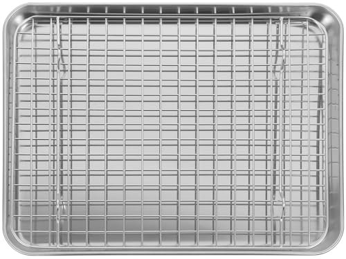 MAGICLULU 1 Jeu ustensiles de cuisson en acier inoxydable plaque de cuisson gril en acier inoxydable poêle à frire plats de pour le four grille de Polyvalent