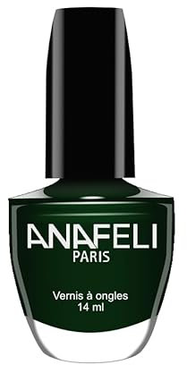 Vernis à Ongles ANAFELI - Vert sapin n° 107 - Pinceau large pour une application facile