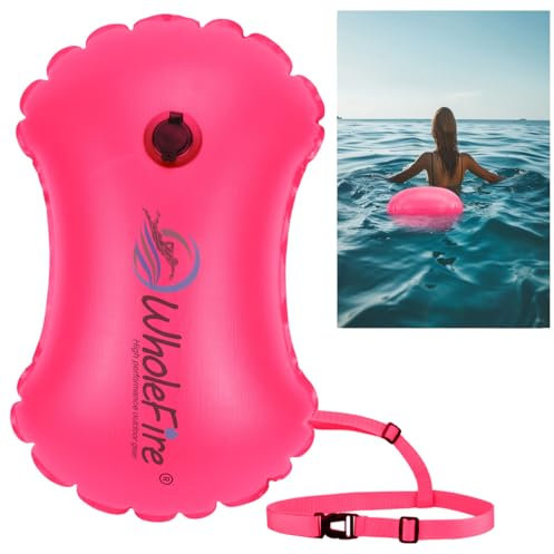 WholeFire 15L Schwimmboje Wasserdicht Aufblasbare Schwimmboje Schwimmen Sicherheit Float für Wassersport, Freiwasserschwimmer, Triathleten, Kajakfahrer und Schnorchler