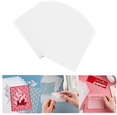 OTCRAFT Pergamentpapier, transparent, matt, glatt, bedruckbar, Pergamentpapier für selbstgemachte Einladungen, Grußkarten, Karten-Overlays, Zeichnungen, Umschläge, 60 Blatt (21,6 x 27,9 cm, 115 g/m²,