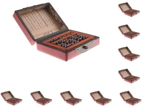 Lot de 10 bouliers arithmétiques 5 rangées de perles chinoises vintage en bois avec calculatrice
