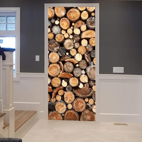 Adesivi Artistici Per Porte 3D Per Porte Interne Camera Da Letto Per Bambini Paletto Di Legno 77 X 200 Cm Decalcomanie Per Porte Autoadesive Murali Poster Rimovibili Carta Da Parati Soggiorno -1J2W9R3