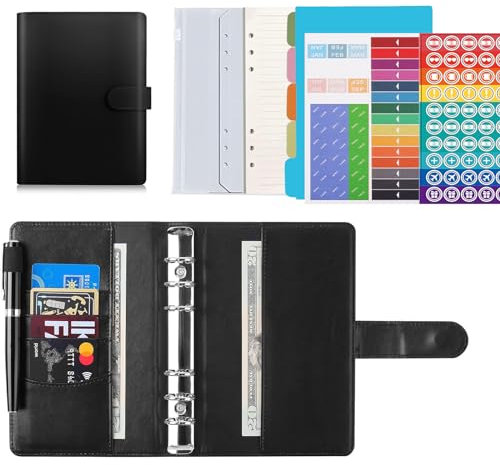 ORFCP A6 Ringbuch 6 Löcher Binder Notizbuch, PU Leder Loseblatt Notebook, Din A6 Ringbuch Nachfüllbar mit DIY Papierblatt für Notizbuch, A6 Binder für Reisen,Tagebuch und Geschenk
