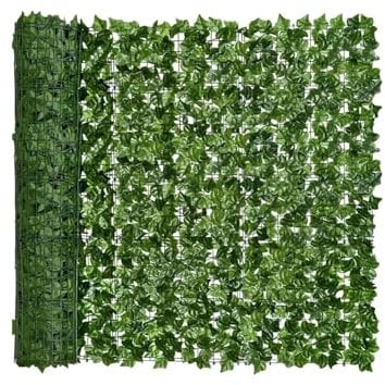 OWIJI Edera Finta Da Esterno Per Balcone Siepe 1x3 M Pianta Ringhiera Foglie Decorativa Erba Sintetica Frangivista Pannello Terrazzi Parete Verde